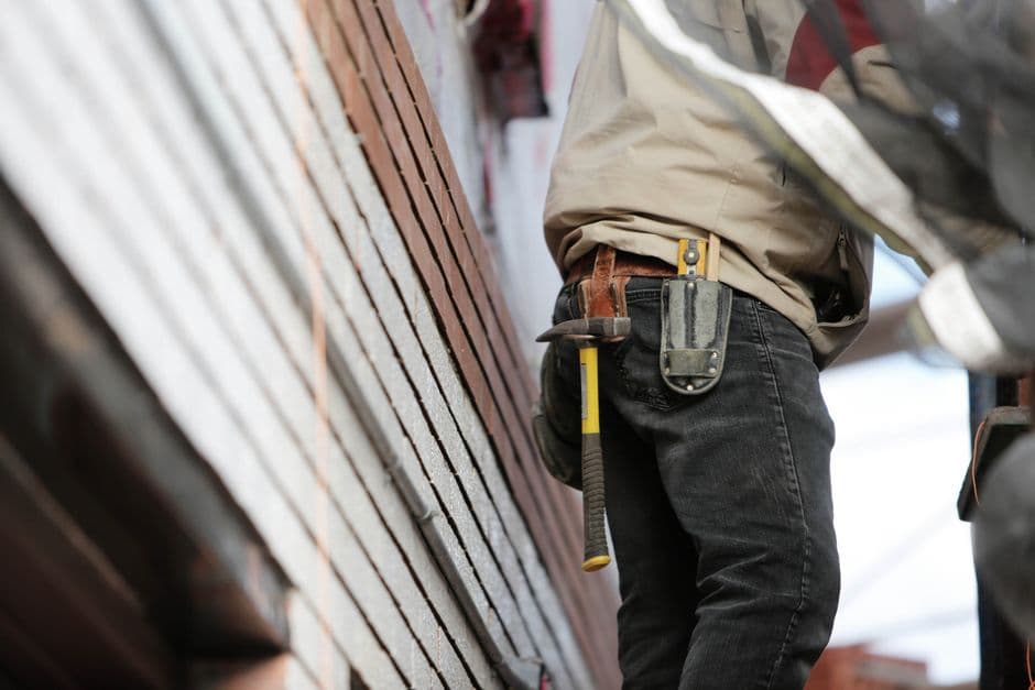 Contractor working on a job site